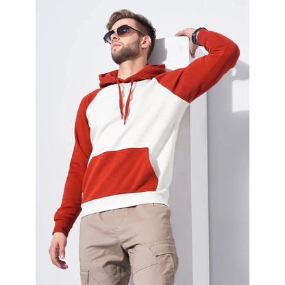 Red Colourblock Cotton-Poly-Blend Sweatshirt