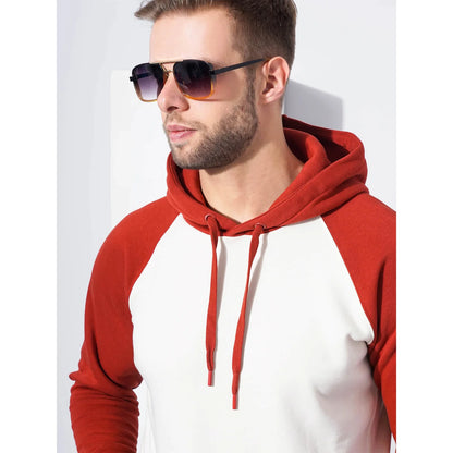 Red Colourblock Cotton-Poly-Blend Sweatshirt