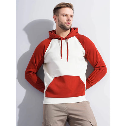 Red Colourblock Cotton-Poly-Blend Sweatshirt