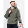 Celio* Solid Regular Fit Cotton-Poly-Blend Olive Sweatshirt