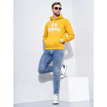 Yellow Printed Cotton Sweatshirt