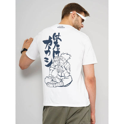 Naruto - White Printed Cotton T-shirt