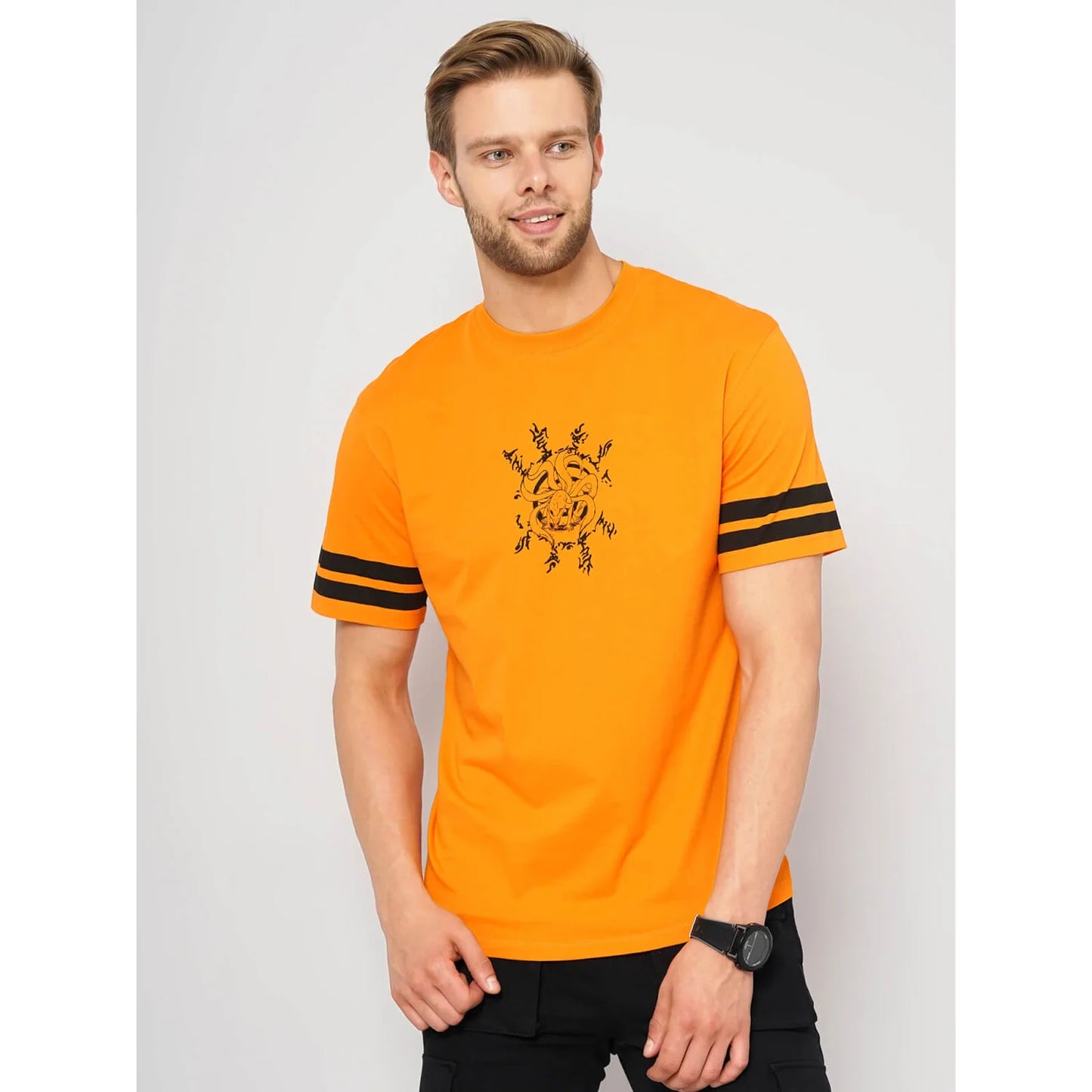 Naruto - Orange Printed Cotton T-shirt