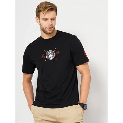 Naruto - Black Printed Cotton T-shirt