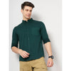 Celio* Solid Regular Fit Cotton Green Shirt