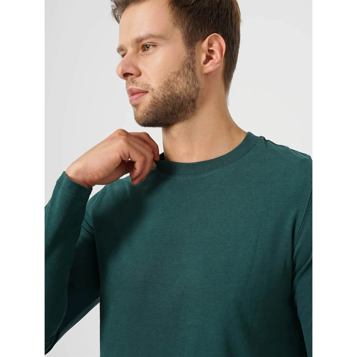 Teal Solid Cotton T-Shirt