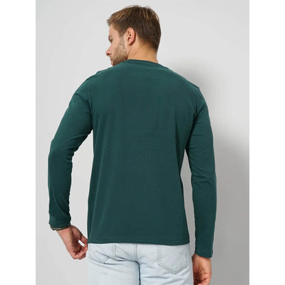 Teal Solid Cotton T-Shirt