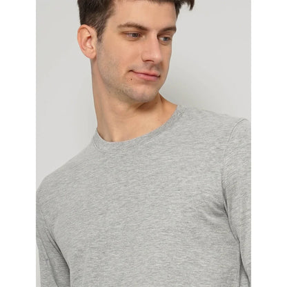 Grey Solid Cotton T-Shirt