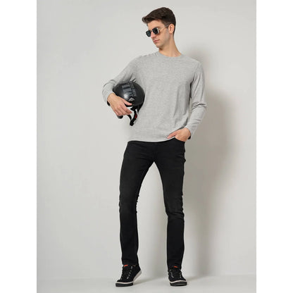 Grey Solid Cotton T-Shirt