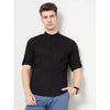 Celio* Solid Regular Fit Cotton Black Shirt
