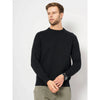 Celio* Solid Regular Fit Cotton Black Sweater