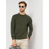 Celio* Solid Regular Fit Cotton Green Sweater