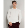 Celio* Textured Regular Fit Cotton-Blend White Sweater