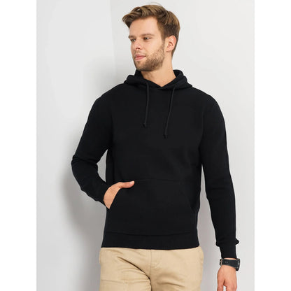 Black Solid Cotton Blend Sweater