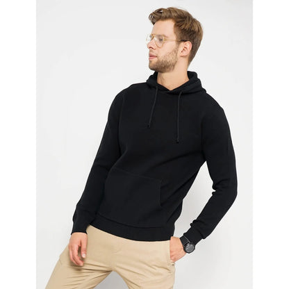 Black Solid Cotton Blend Sweater