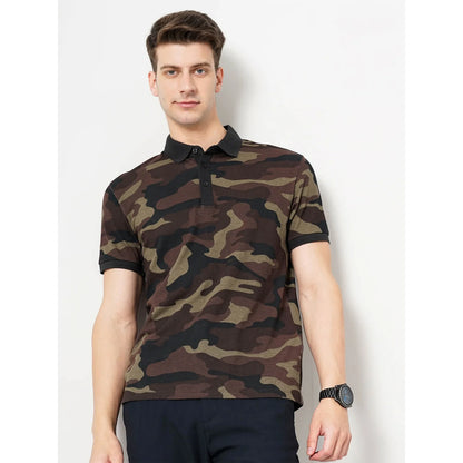 Cream Camouflage Cotton Polo