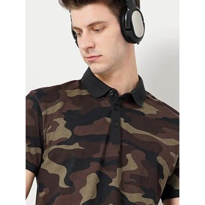 Cream Camouflage Cotton Polo