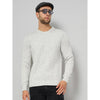 Celio* Textured Regular Fit Cotton-Blend White Sweater