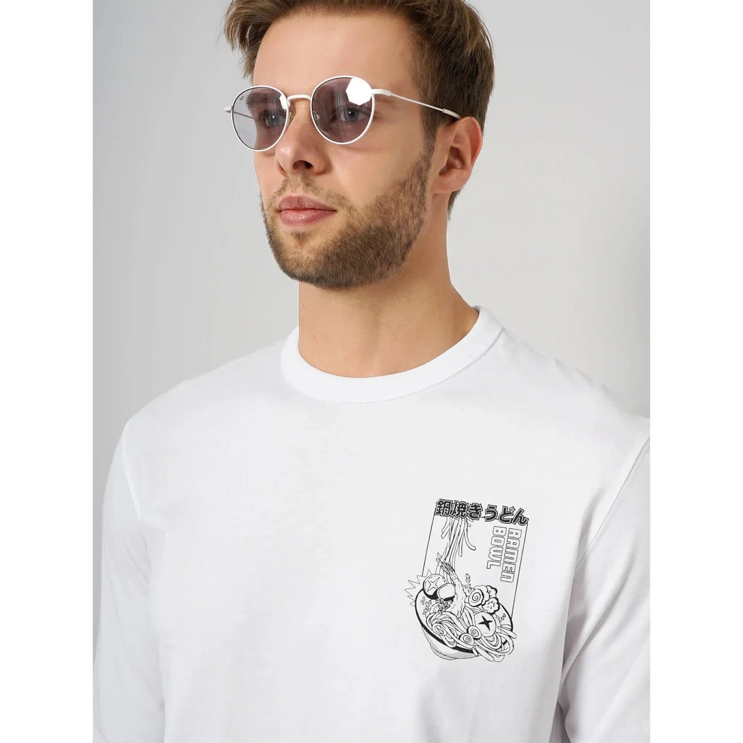 White Graphics Cotton T-Shirt