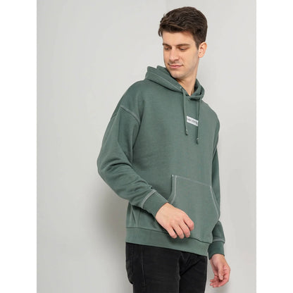 Green Printed Cotton Blend Sweatshirt