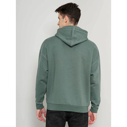 Green Printed Cotton Blend Sweatshirt