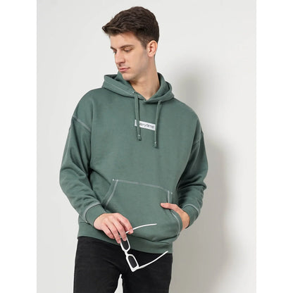 Green Printed Cotton Blend Sweatshirt