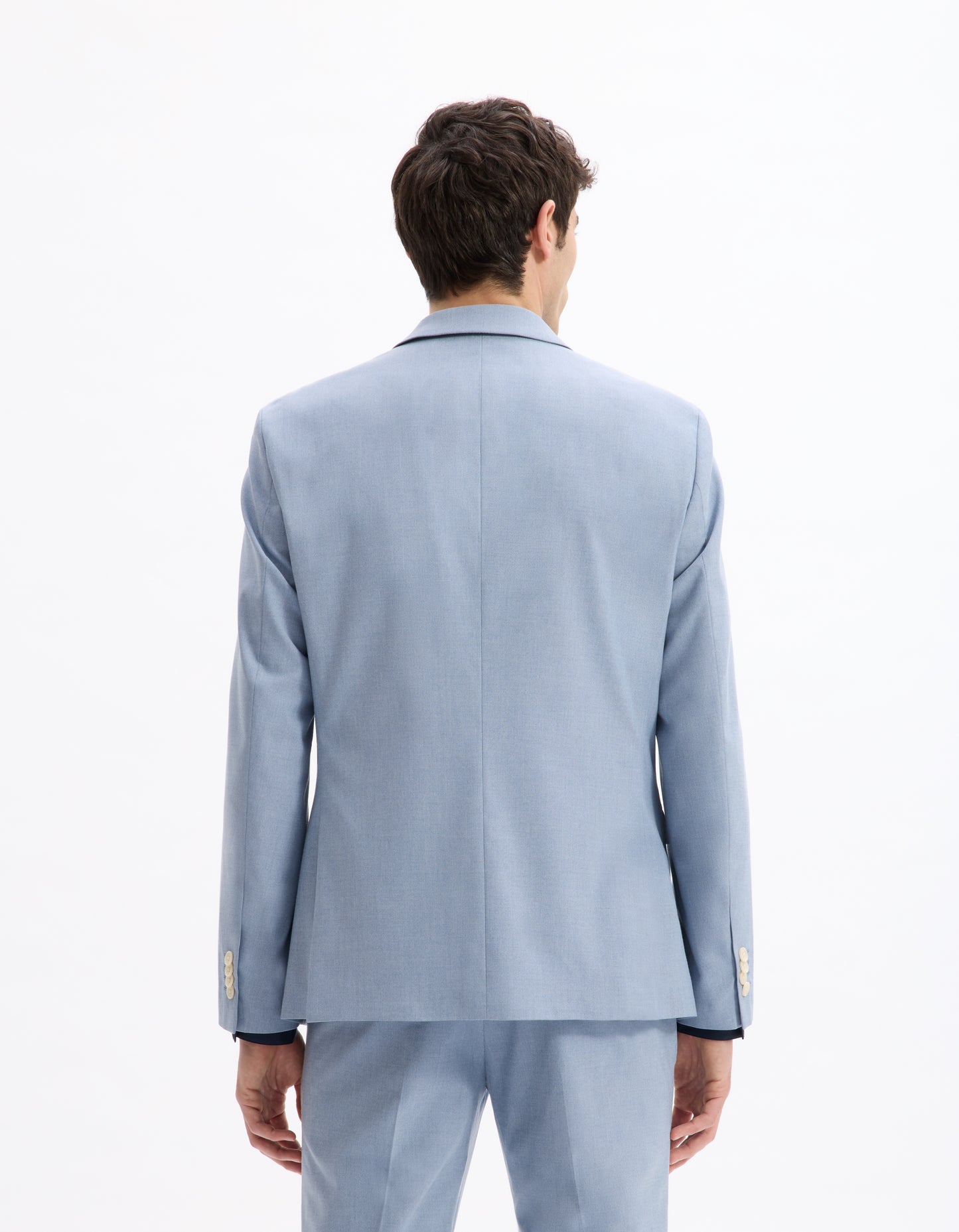 Celio* Men Blue Solid Slim Fit Polyester Blend Jacket