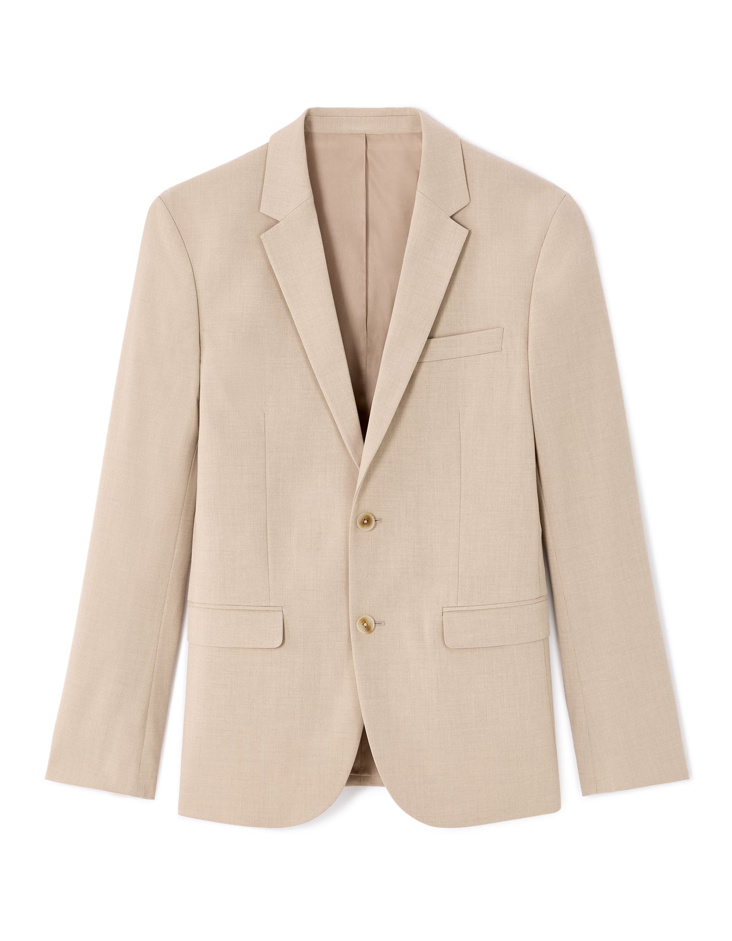 Celio* Men Beige Solid Slim Fit Polyester Blend Jacket