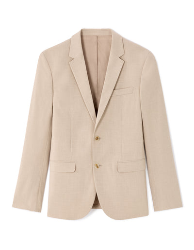 Celio* Men Beige Solid Slim Fit Polyester Blend Jacket