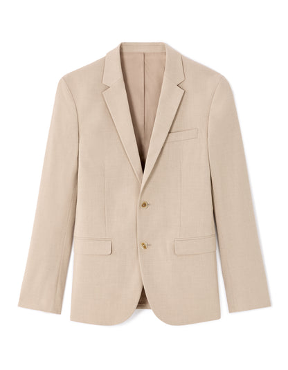 Celio* Men Beige Solid Slim Fit Polyester Blend Jacket