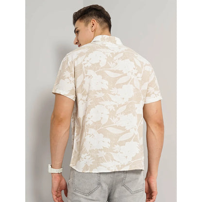 Cream Floral Viscose Shirt