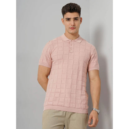 Cream Textured Cotton Polo