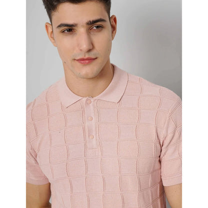 Cream Textured Cotton Polo