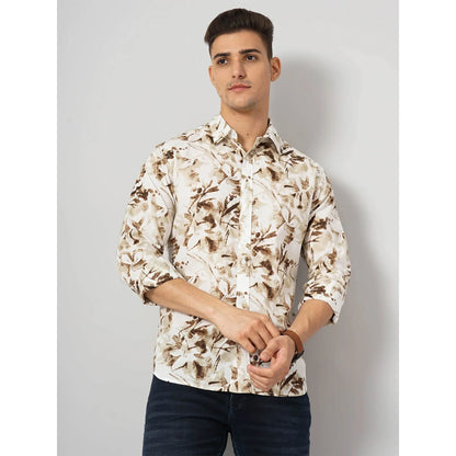 Cream Floral Cotton Shirt