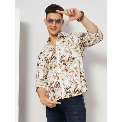 Cream Floral Cotton Shirt