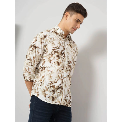 Cream Floral Cotton Shirt