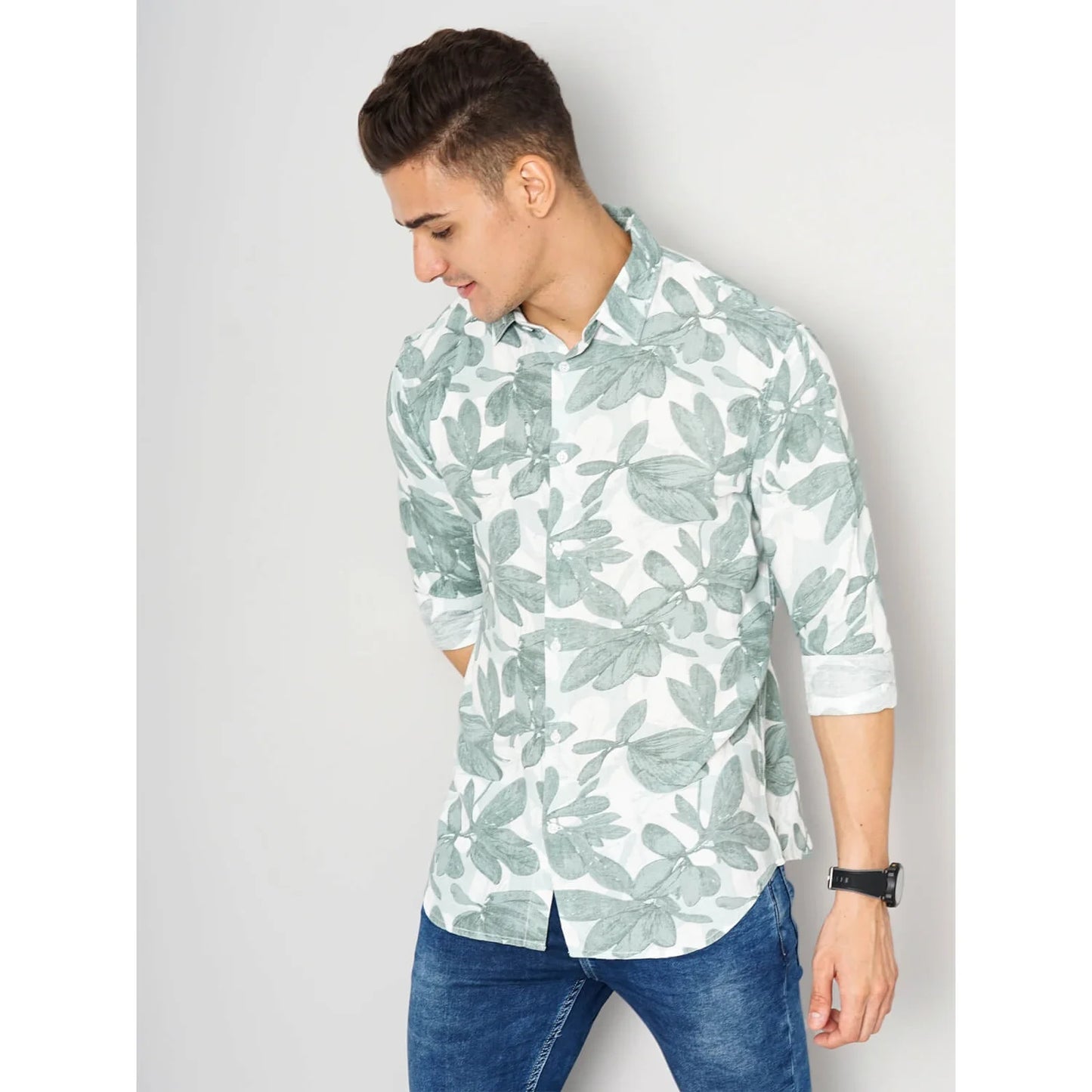 Cream Botanical Viscose Shirt