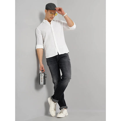 White Solid Cotton Shirt