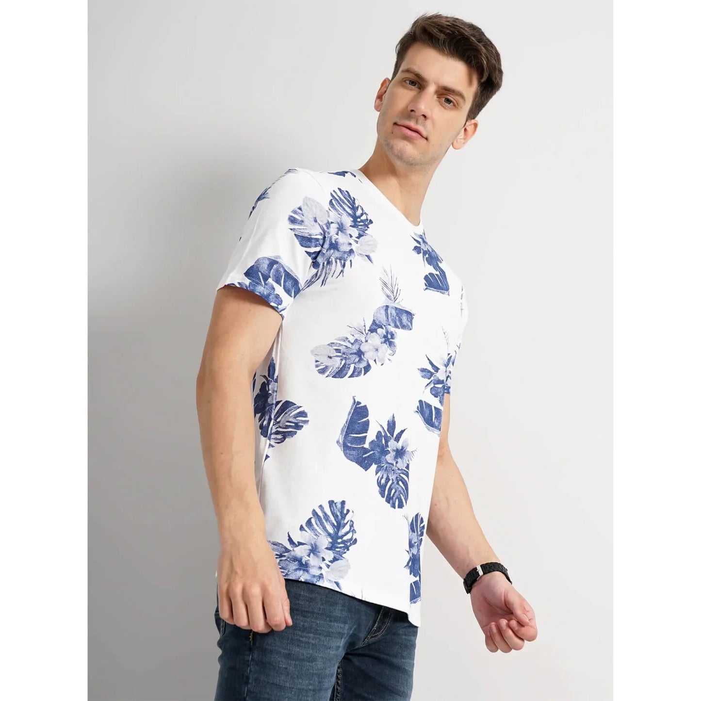 White Floral Cotton T-Shirt