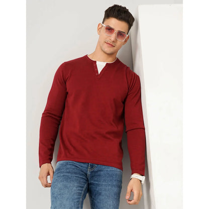 Maroon Solid Cotton Sweater