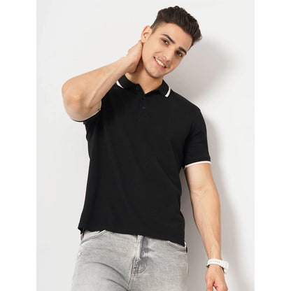 Cream Solid Cotton Polo