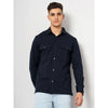 Celio* Solid Loose Fit Polyester Blue Shirt
