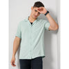 Celio* Solid Regular Fit Viscose Green Shirt