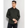 Celio* Solid Regular Fit Linen-Blend Green Shirt
