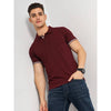 Celio* Solid Regular Fit Cotton Maroon T-Shirt