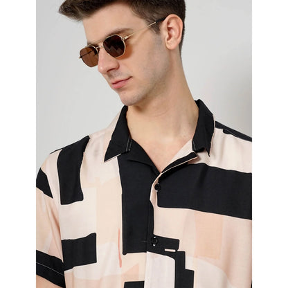 Celio* Geometric Regular Fit Viscose Multi Shirt