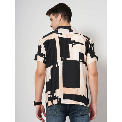 Celio* Geometric Regular Fit Viscose Multi Shirt