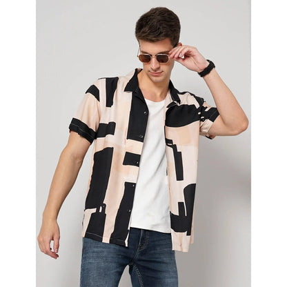 Celio* Geometric Regular Fit Viscose Multi Shirt