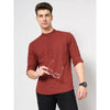 Celio* Solid Regular Fit Cotton-Blend Maroon Shirt