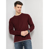 Celio* Solid Regular Fit Cotton Burgundy T-Shirt